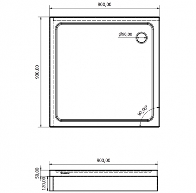 Kare Flat Duş Teknesi
