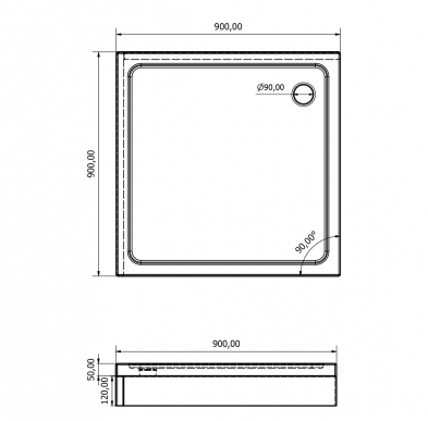 Kare Monoblok Duş Teknesi