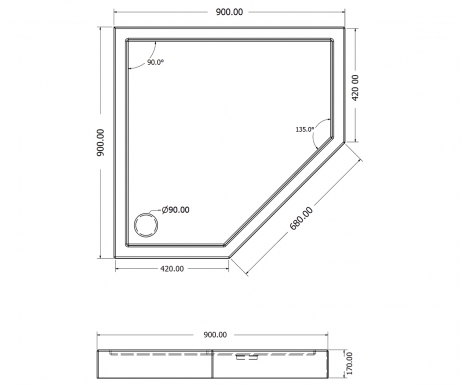 Beşgen Panelli Duş Teknesi