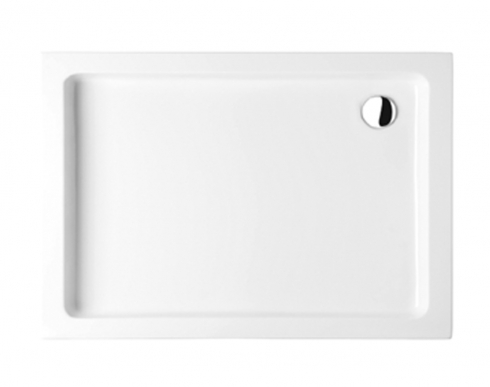 Shower tray with rectangular panel