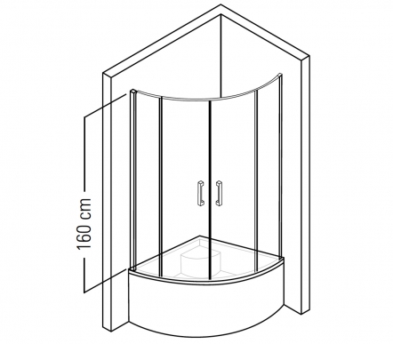 Cabin on oval bathtub
