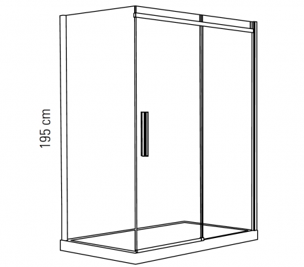 Front + side cabin on rectangular shower tray