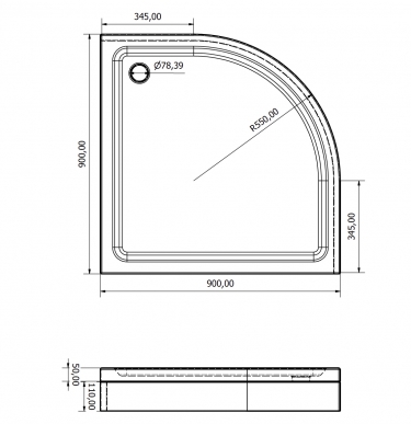 Oval Panelli Duş Teknesi