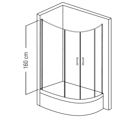 Cabin on asymmetric bathtub