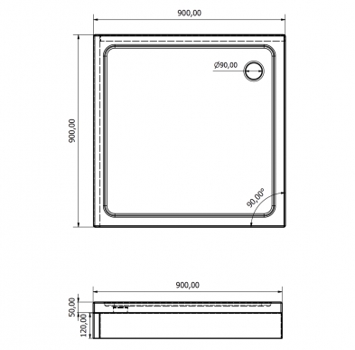 Kare Panelli Duş Teknesi