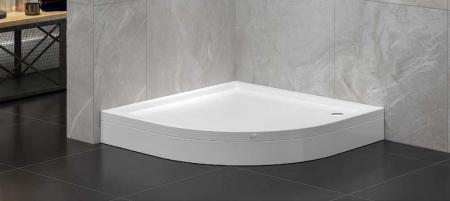 Shower tray with oval panel